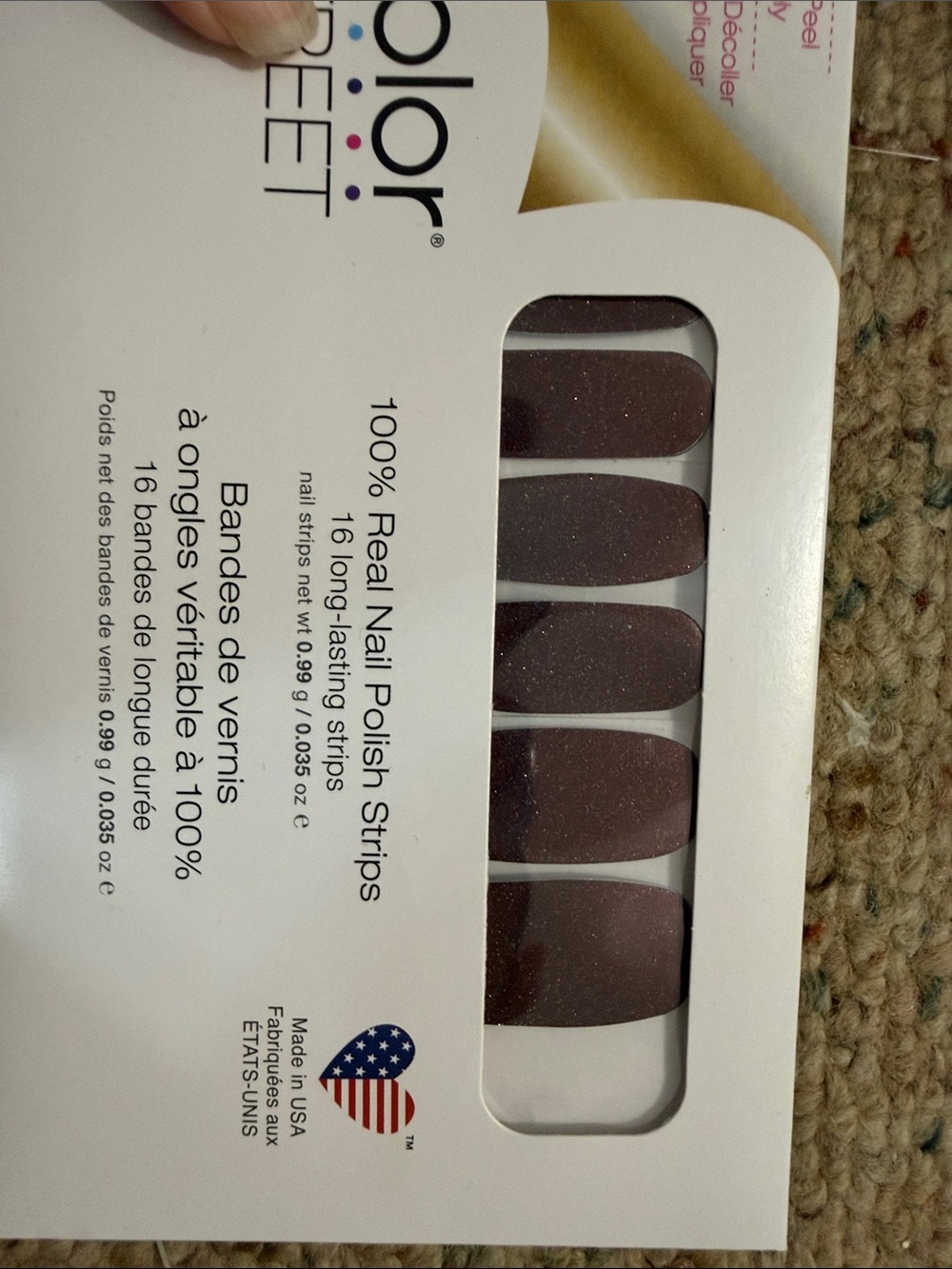 Color Street Press-On Nails - Sparkling Deep  Brown
